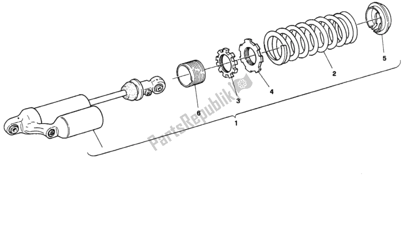 Tutte le parti per il 130 - Ammortizzatore Posteriore del Ducati Superbike 916 1997
