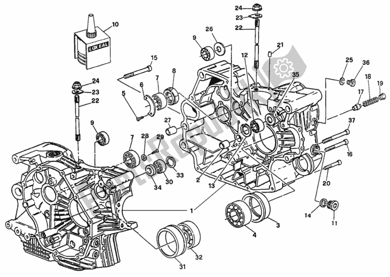 Todas as partes de Bloco Do Motor do Ducati Superbike 916 1997