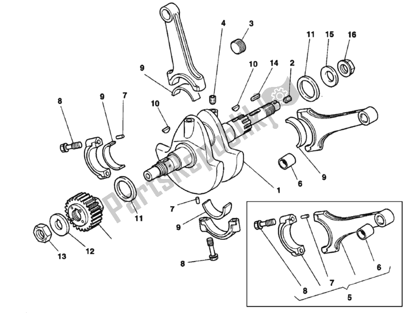 Tutte le parti per il Albero Motore 003998> del Ducati Superbike 916 1997