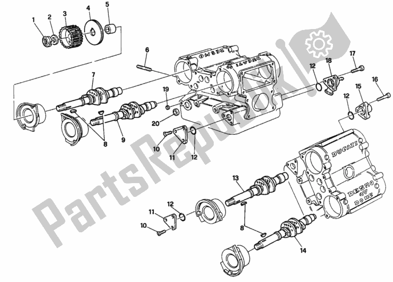 All parts for the Cylinder Head of the Ducati Superbike 916 1997