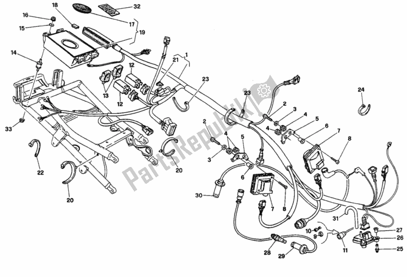 Tutte le parti per il Centralina Controllo Motore Dm 003097> del Ducati Superbike 916 1997