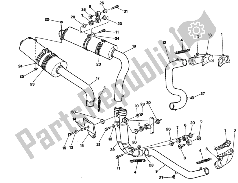 Alle onderdelen voor de Uitlaatsysteem van de Ducati Superbike 916 1997