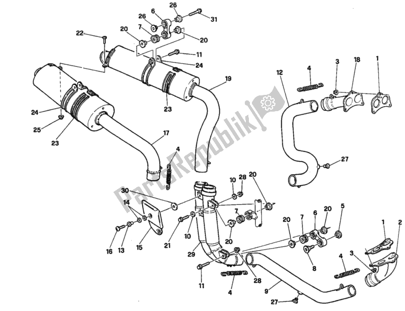 Todas las partes para Sistema De Escape de Ducati Superbike 916 1997