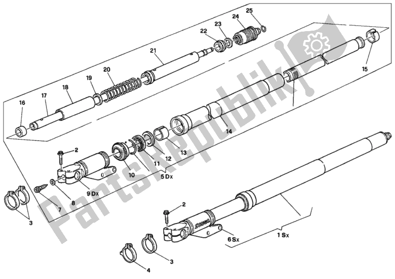 Tutte le parti per il Forcella Anteriore del Ducati Superbike 916 1997