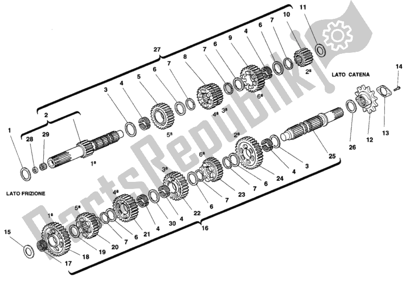 Todas las partes para Caja De Cambios de Ducati Superbike 916 1997