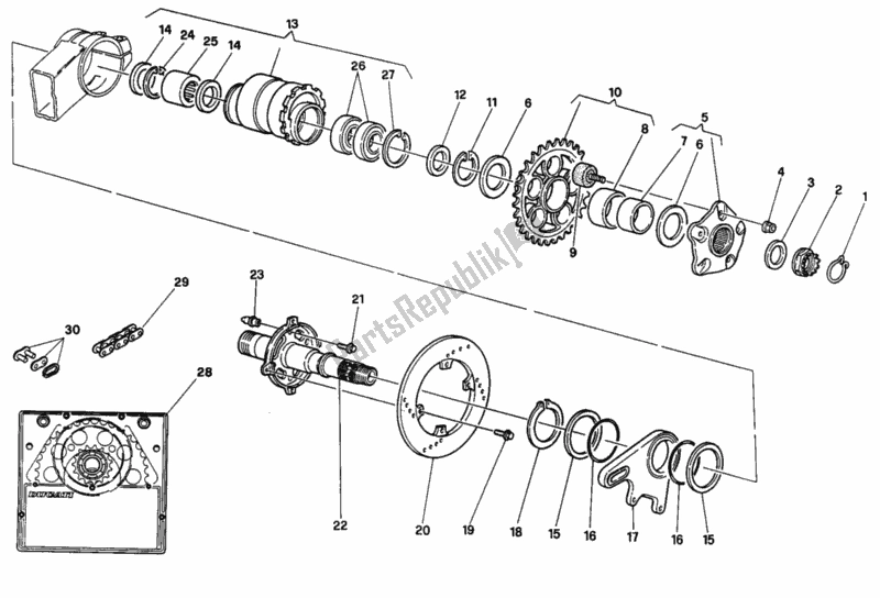 Todas las partes para Buje, Rueda Trasera de Ducati Superbike 916 1997