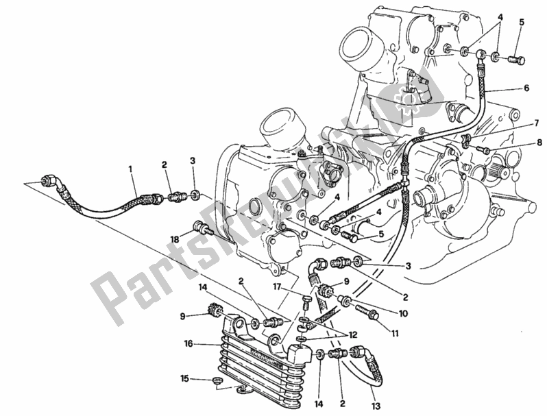 Tutte le parti per il Radiatore Dell'olio del Ducati Superbike 916 1997