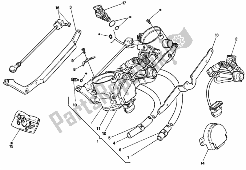 Tutte le parti per il Corpo Farfallato del Ducati Superbike 916 1997