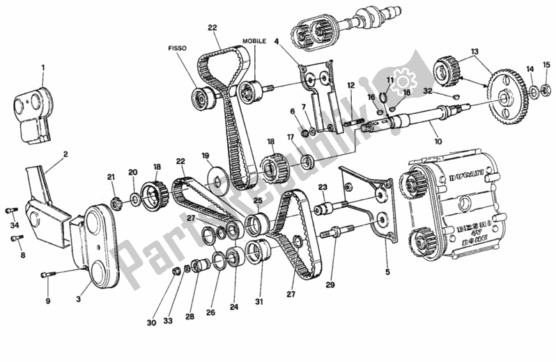 Tutte le parti per il Cinghia Di Distribuzione del Ducati Superbike 916 1997