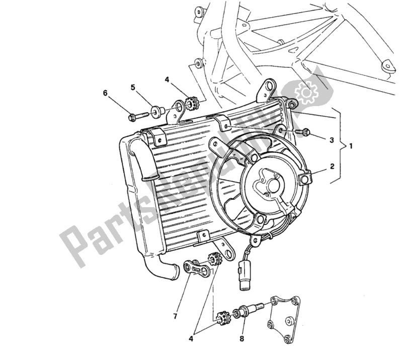 Todas las partes para Enfriador De Agua de Ducati Superbike 916 1997