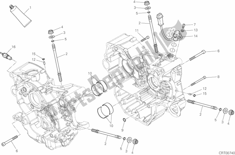 Alle onderdelen voor de 10a - Paar Halve Carters van de Ducati Multistrada 950 2017