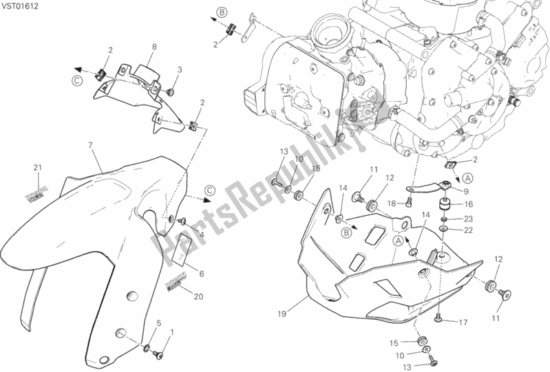 Alle onderdelen voor de 34b - Kuip van de Ducati Multistrada 950 2017