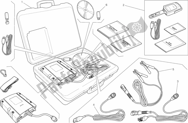 Alle onderdelen voor de Dds (2) Tester van de Ducati Multistrada 950 2017