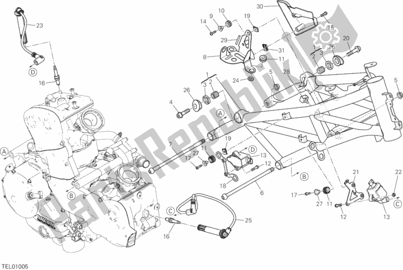 All parts for the Frame of the Ducati Multistrada 950 2017