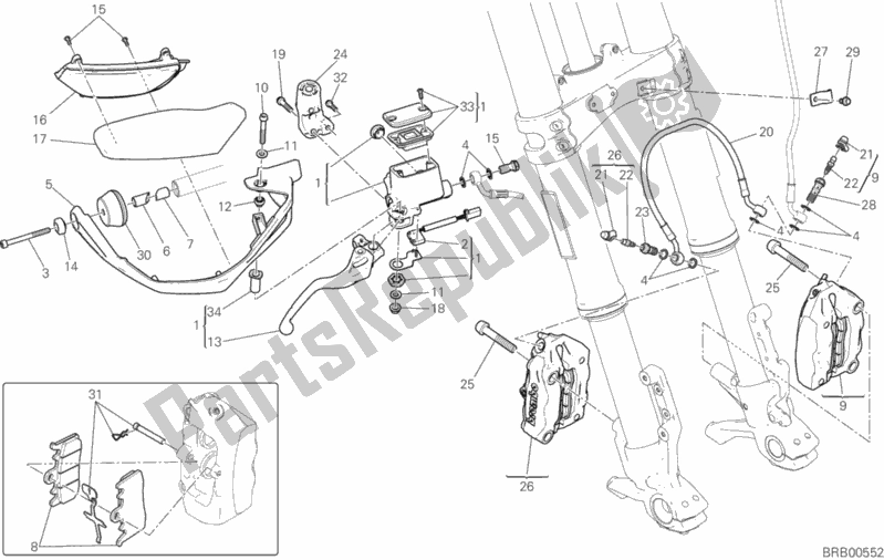 Alle onderdelen voor de Voorremsysteem van de Ducati Multistrada 950 2017