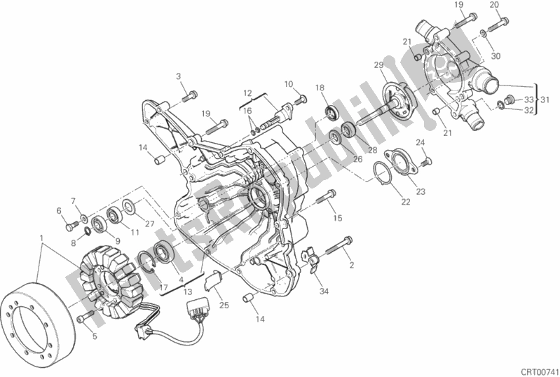 Alle onderdelen voor de Generator Deksel van de Ducati Multistrada 950 2017