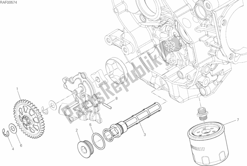 Alle onderdelen voor de Oliepomp - Filter van de Ducati Multistrada 950 2017