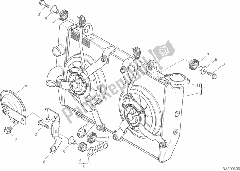 Todas as partes de Refrigerador De água do Ducati Multistrada 950 2017