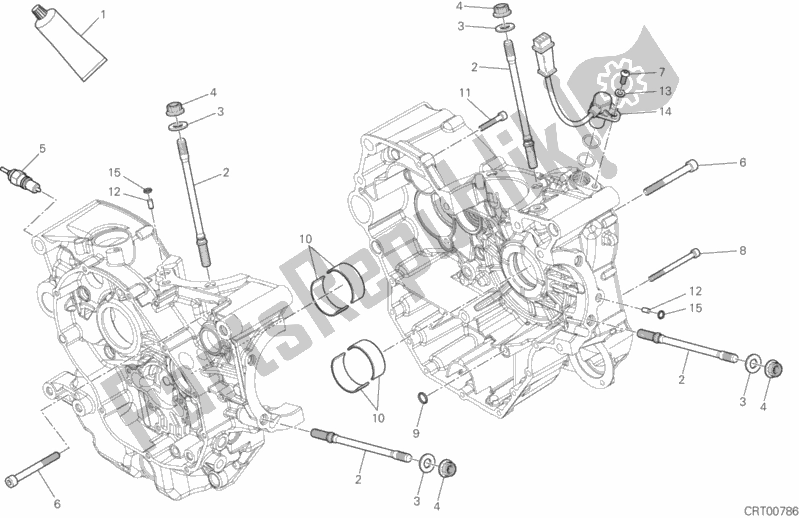 All parts for the 10a - Half-crankcases Pair of the Ducati Multistrada 950 2018
