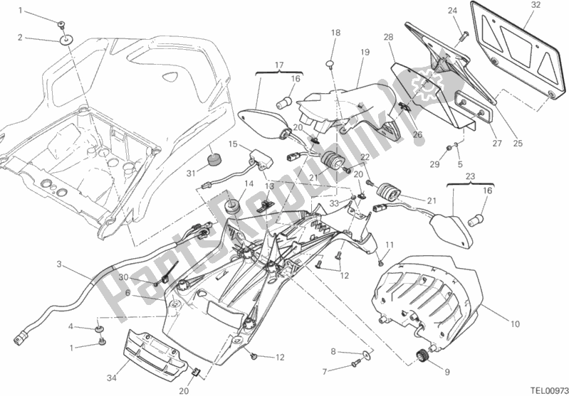Todas las partes para 27a - Soporte De Placa de Ducati Multistrada 950 2018