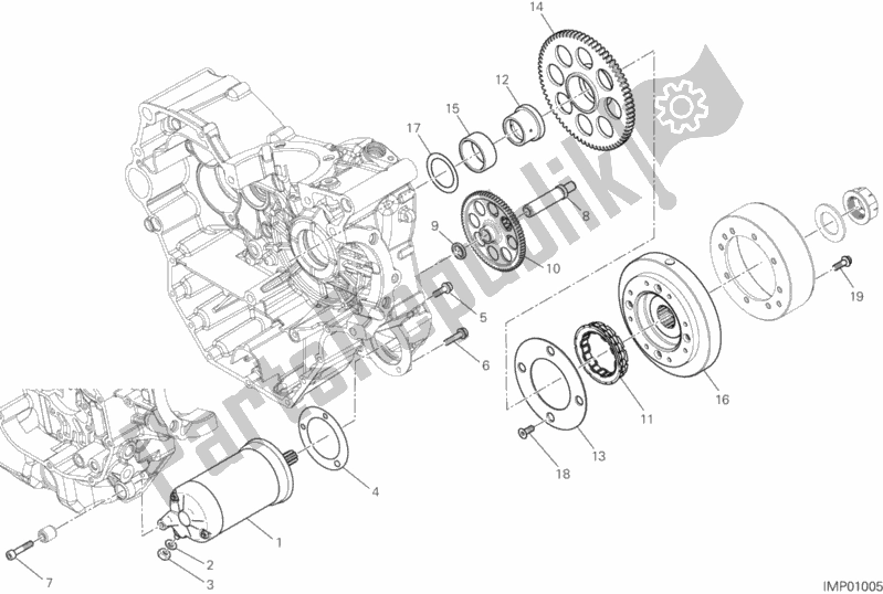 Alle onderdelen voor de Elektrisch Starten En Ontsteken van de Ducati Multistrada 950 2018