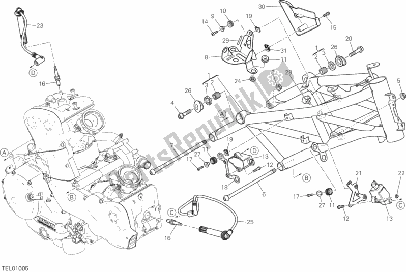 Todas las partes para Marco de Ducati Multistrada 950 2018