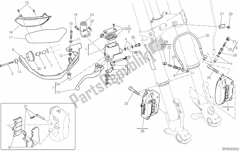 Alle onderdelen voor de Voorremsysteem van de Ducati Multistrada 950 2018