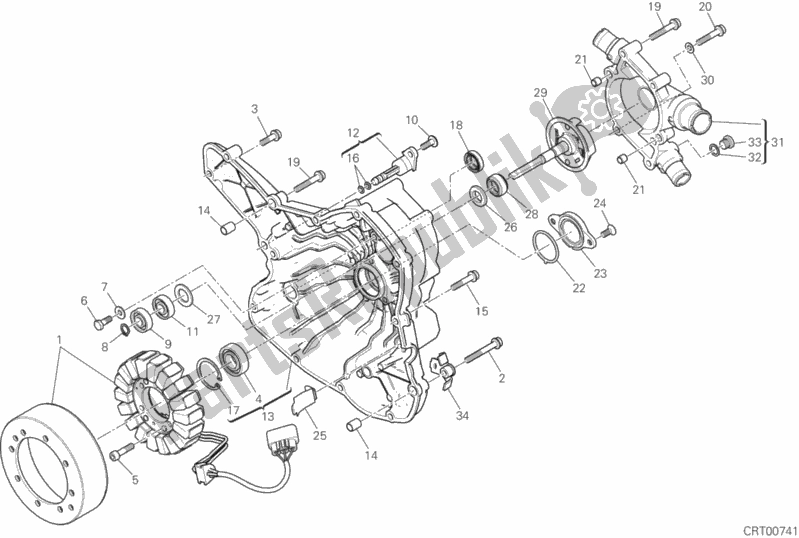 Alle onderdelen voor de Generator Deksel van de Ducati Multistrada 950 2018