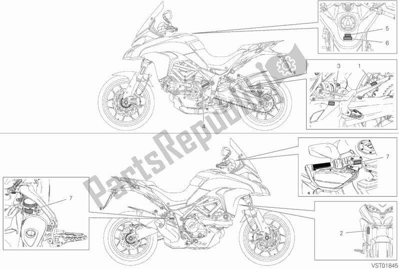Todas las partes para Etiqueta, Advertencia de Ducati Multistrada 950 2018