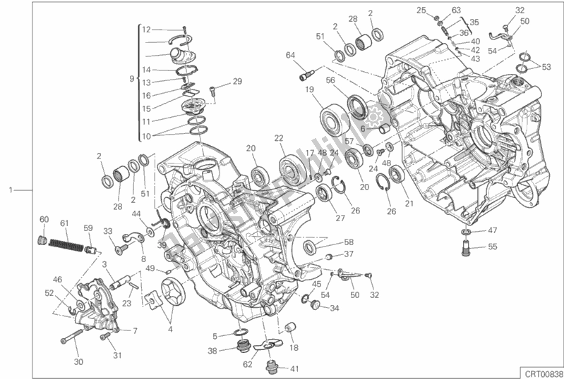 Alle onderdelen voor de 010 - Paar Halve Carters van de Ducati Multistrada 950 2019