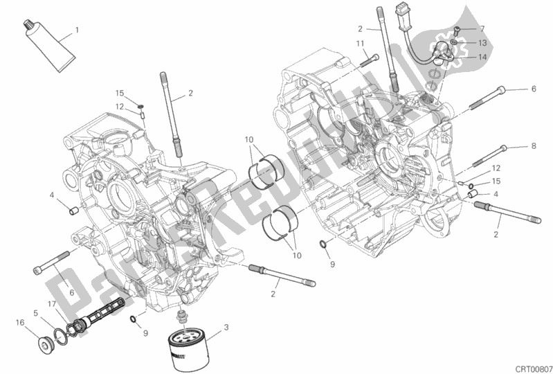 Alle onderdelen voor de 10a - Paar Halve Carters van de Ducati Multistrada 950 2019