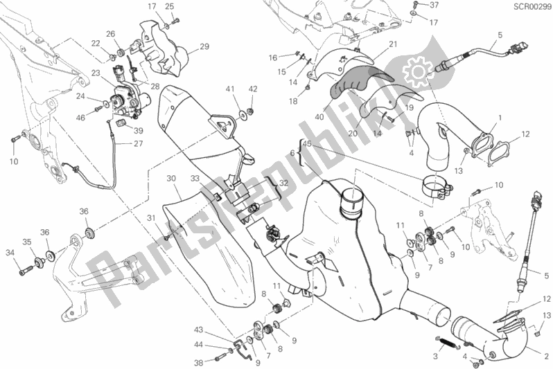 Todas las partes para Sistema De Escape de Ducati Multistrada 950 2019