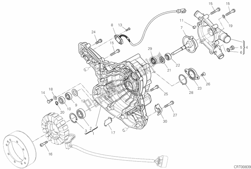 Alle onderdelen voor de Generator Deksel van de Ducati Multistrada 950 2019