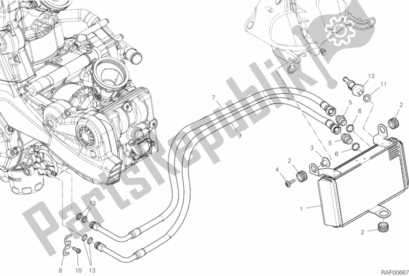 Tutte le parti per il Radiatore Dell'olio del Ducati Multistrada 950 2019