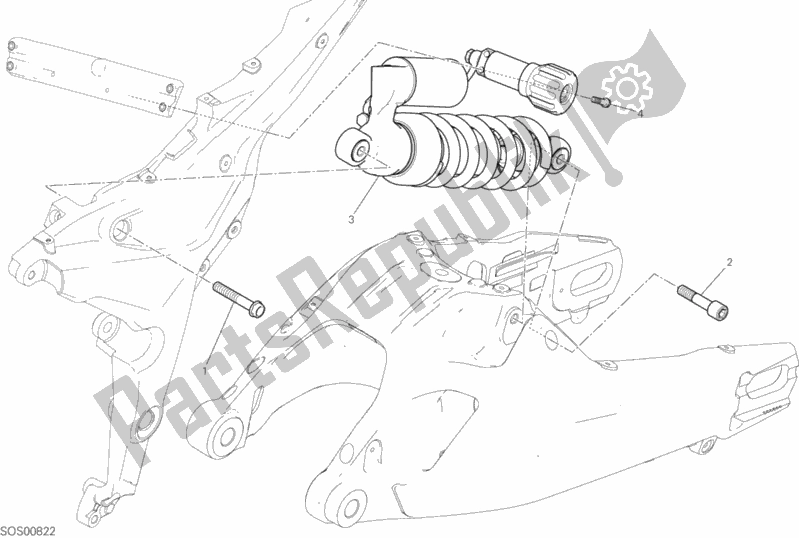 Alle onderdelen voor de Schokdemper Achter van de Ducati Multistrada 950 2019