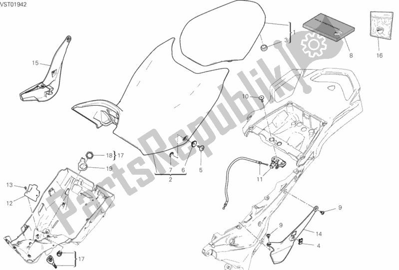 Tutte le parti per il Posto A Sedere del Ducati Multistrada 950 2019