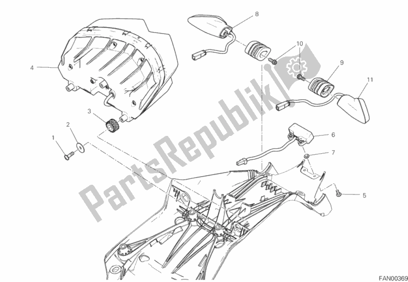Tutte le parti per il Fanale Posteriore del Ducati Multistrada 950 2019