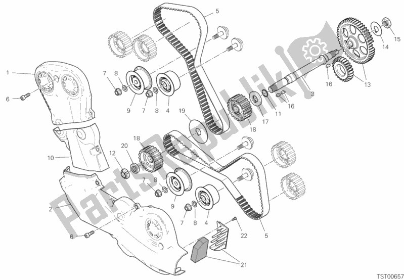 Todas as partes de Sistema De Tempo do Ducati Multistrada 950 2019