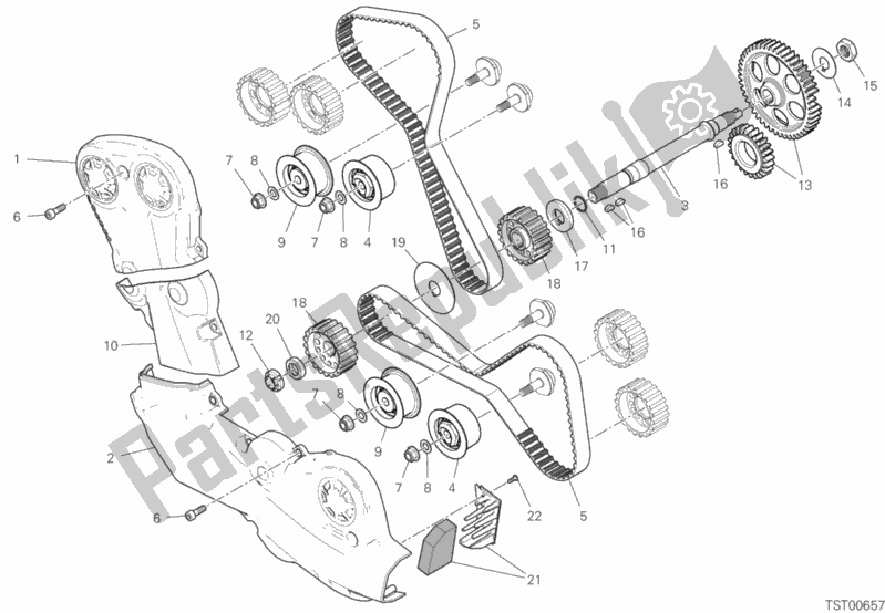 Alle onderdelen voor de Timing Systeem van de Ducati Multistrada 950 2019