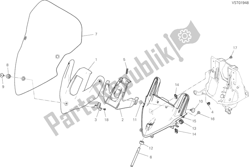 Todas las partes para Parabrisas de Ducati Multistrada 950 2019