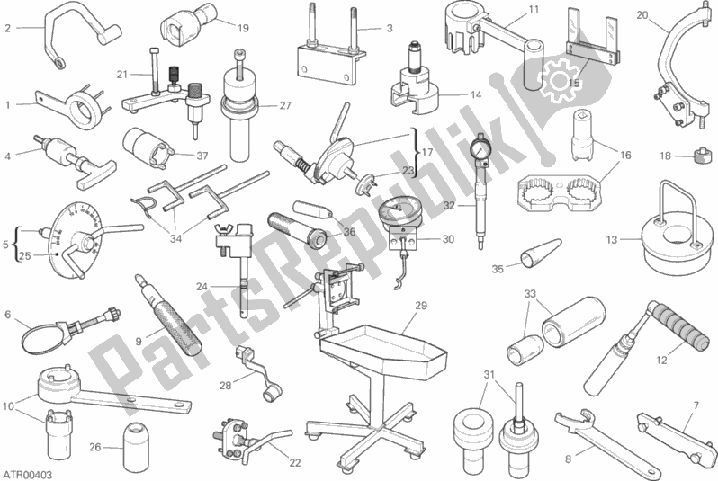 Toutes les pièces pour le 001 - Outils De Service D'atelier du Ducati Multistrada 950 2020