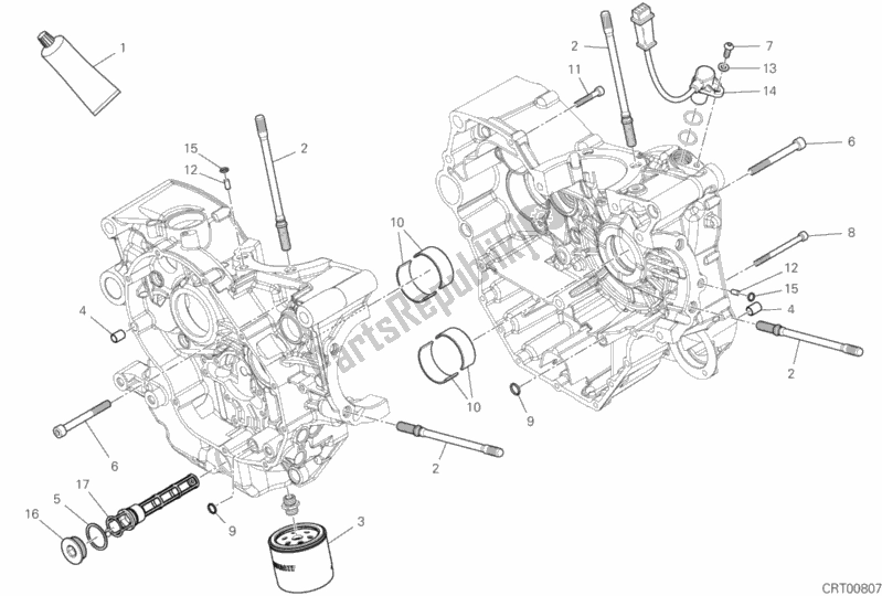 All parts for the 10a - Half-crankcases Pair of the Ducati Multistrada 950 2020