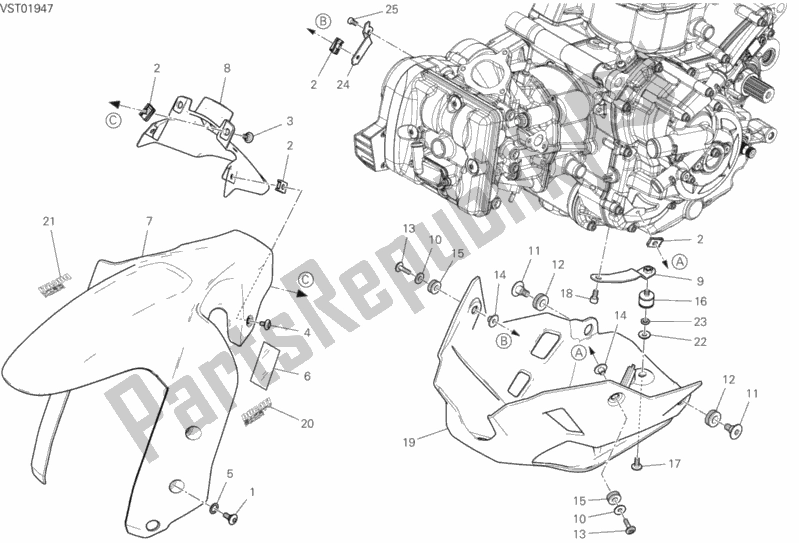 Todas las partes para 34b - Carenado de Ducati Multistrada 950 2020