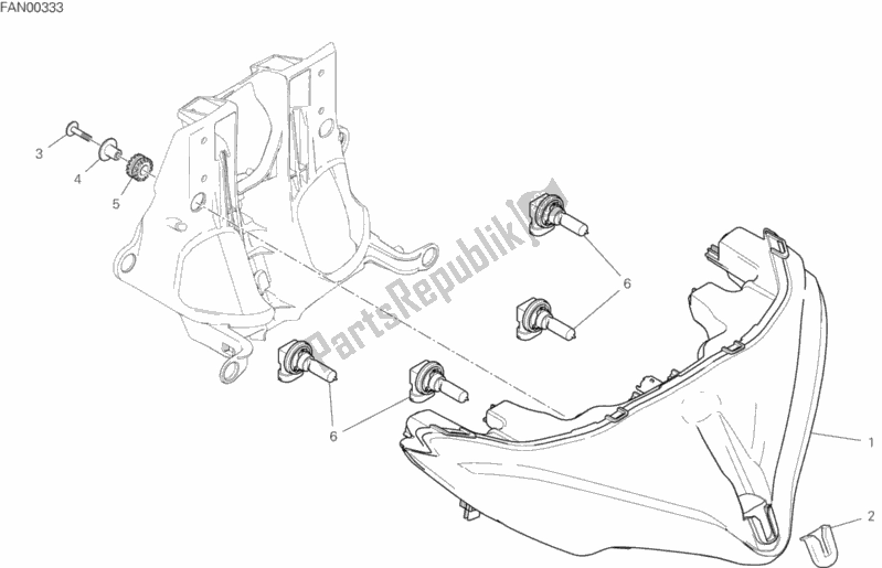 Alle onderdelen voor de Koplamp van de Ducati Multistrada 950 2020