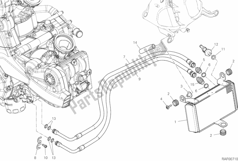 Alle onderdelen voor de Olie Koeler van de Ducati Multistrada 950 2020