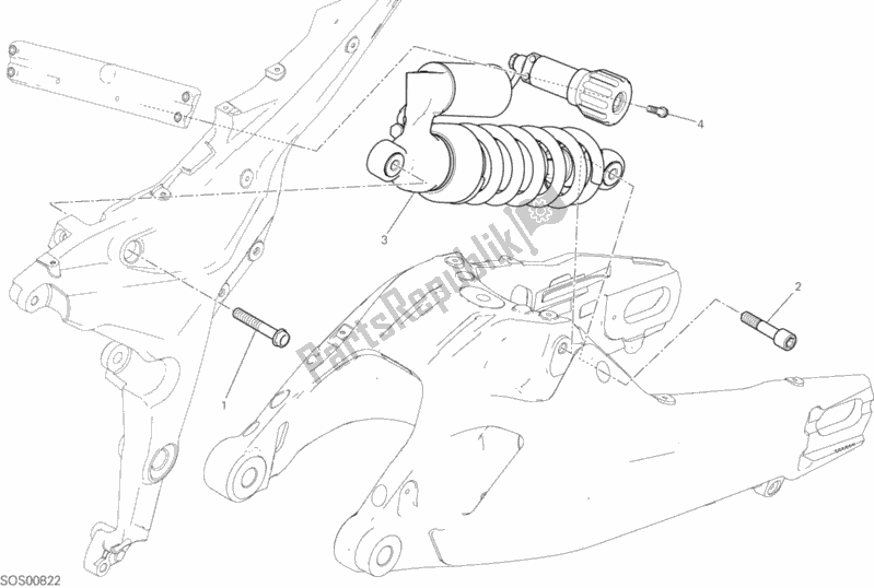 Todas las partes para Amortiguador Trasero de Ducati Multistrada 950 2020