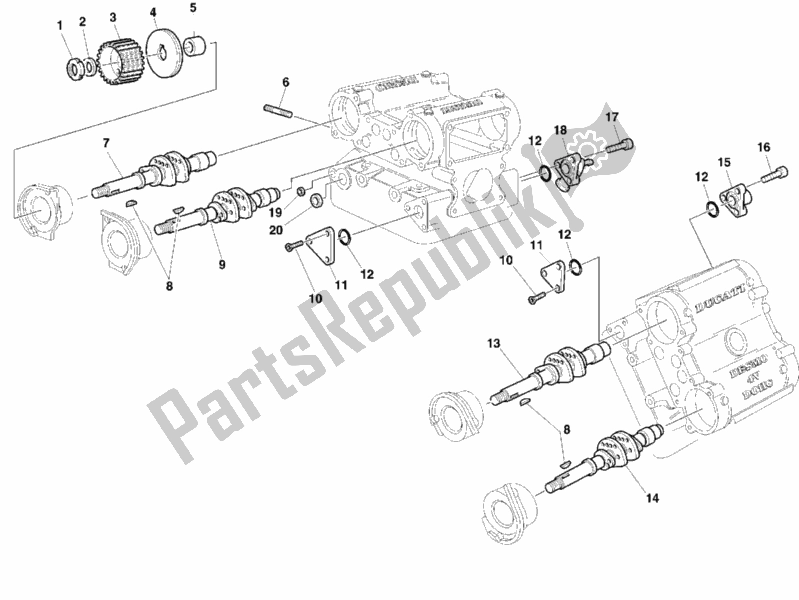 Alle onderdelen voor de 140 - Nokkenas van de Ducati Superbike 996 1999