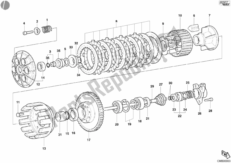 Alle onderdelen voor de Koppeling van de Ducati Superbike 996 1999