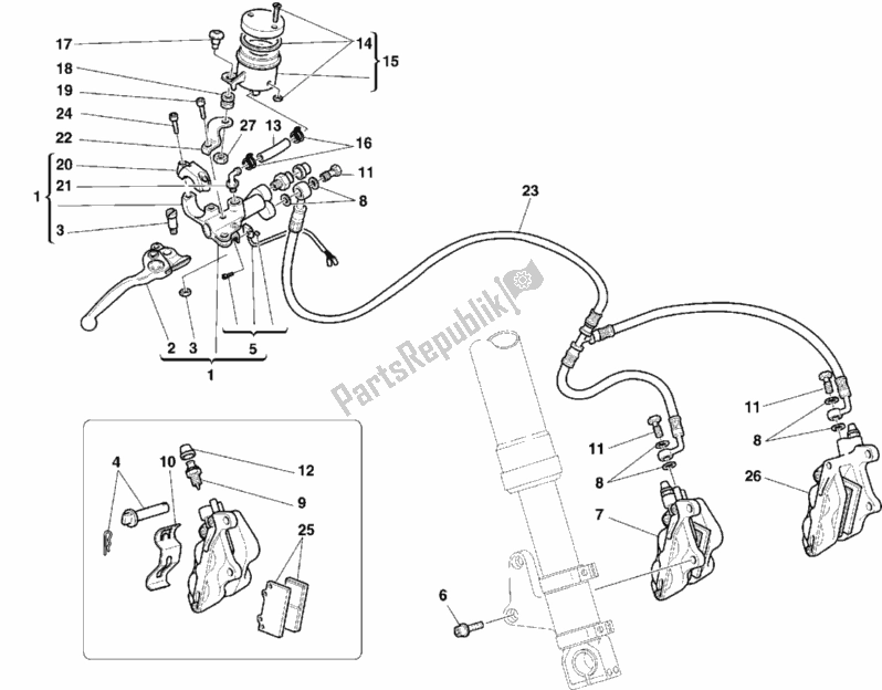 Alle onderdelen voor de Voorremsysteem van de Ducati Superbike 996 1999