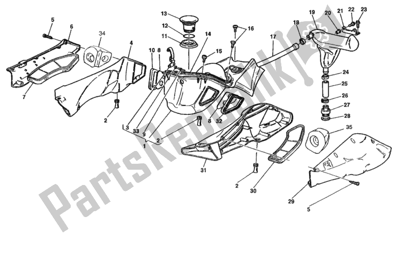 Alle onderdelen voor de Inname van de Ducati Superbike 996 1999